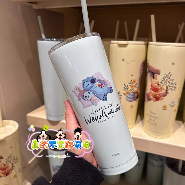 Genuine  HongKong Disney 2025 Stitch Cute Cartoon Stainless Steel Thermos Cup