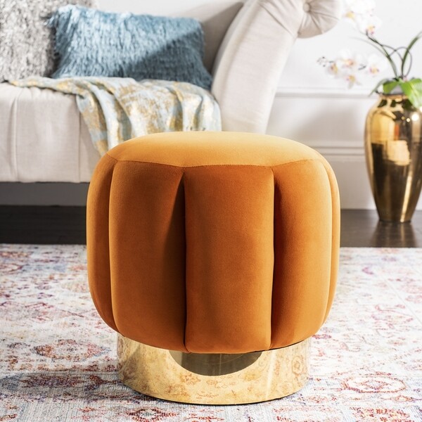 Safavieh MAXINE CHANNEL TUFTED OTTTOMAN, Reduced Price 2172743072 SFV4707E