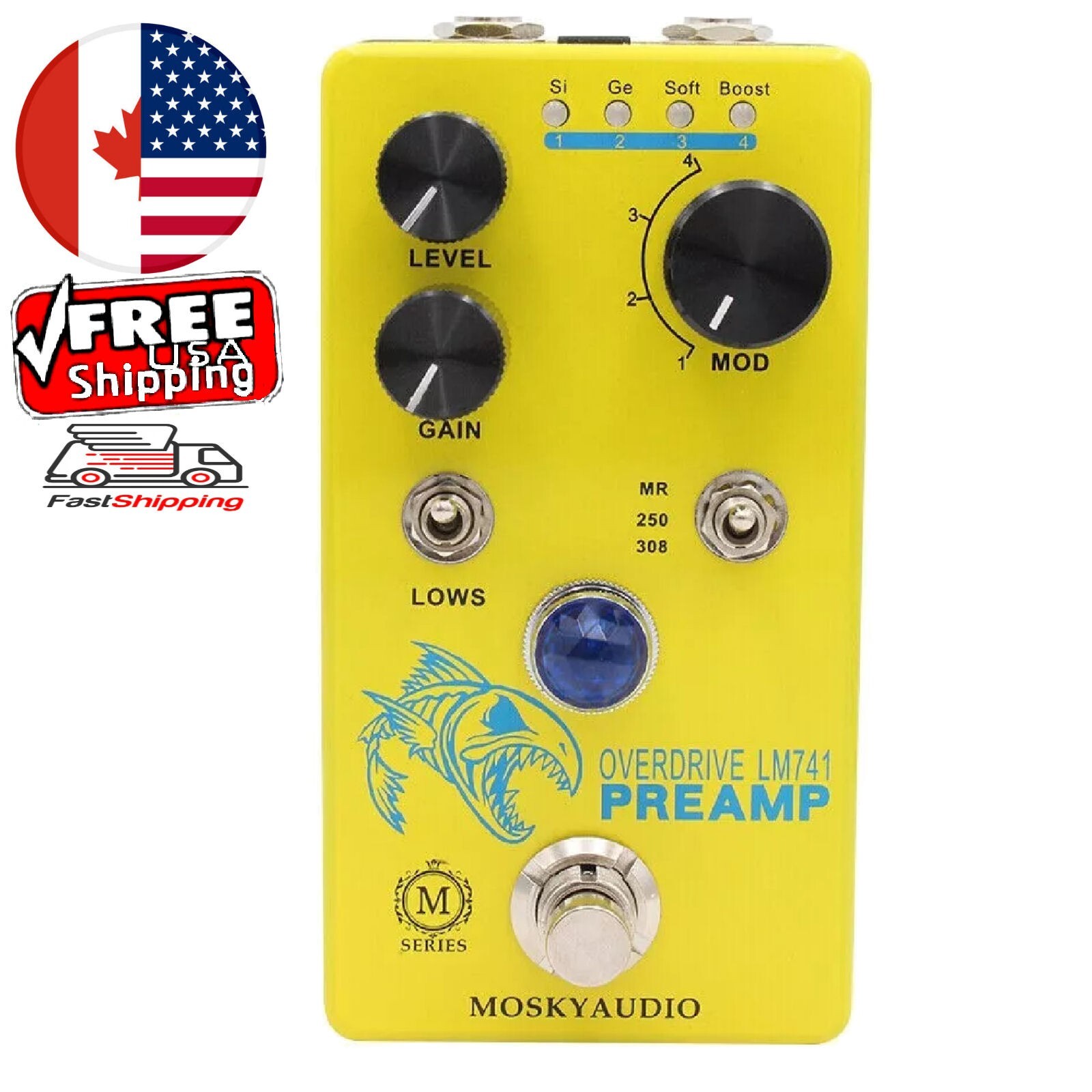 MOSKY PREAMP LM741 Overdrive Guitar Effect Pedal Electric Guitar Effects  CA