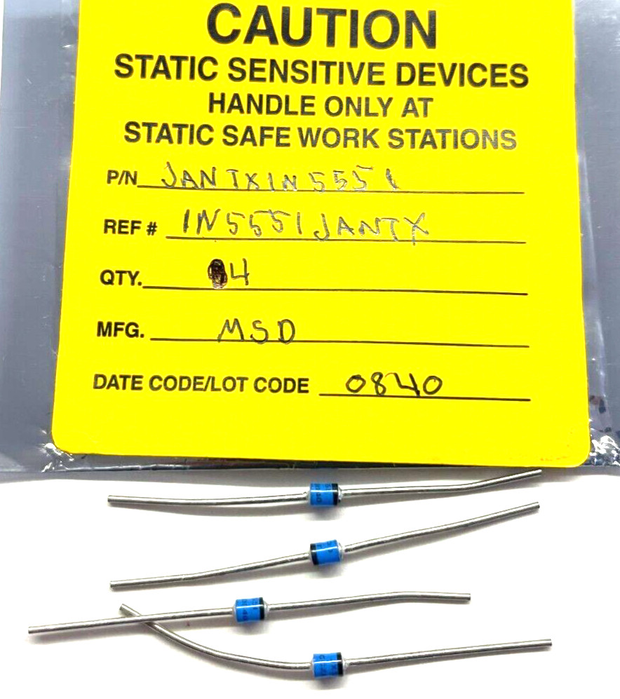 (2 PIECE LOT) JANTX1N5551, MICROSEMI DIODE GEN PURP 400V 5A AXIAL