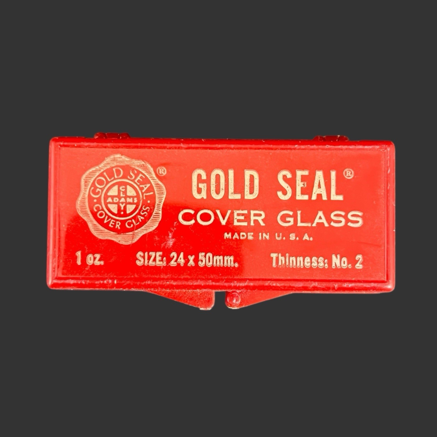 Vtg Gold Seal Microscope Slide Cover Glass 24 x 50mm Thinness: No.2 Made In USA