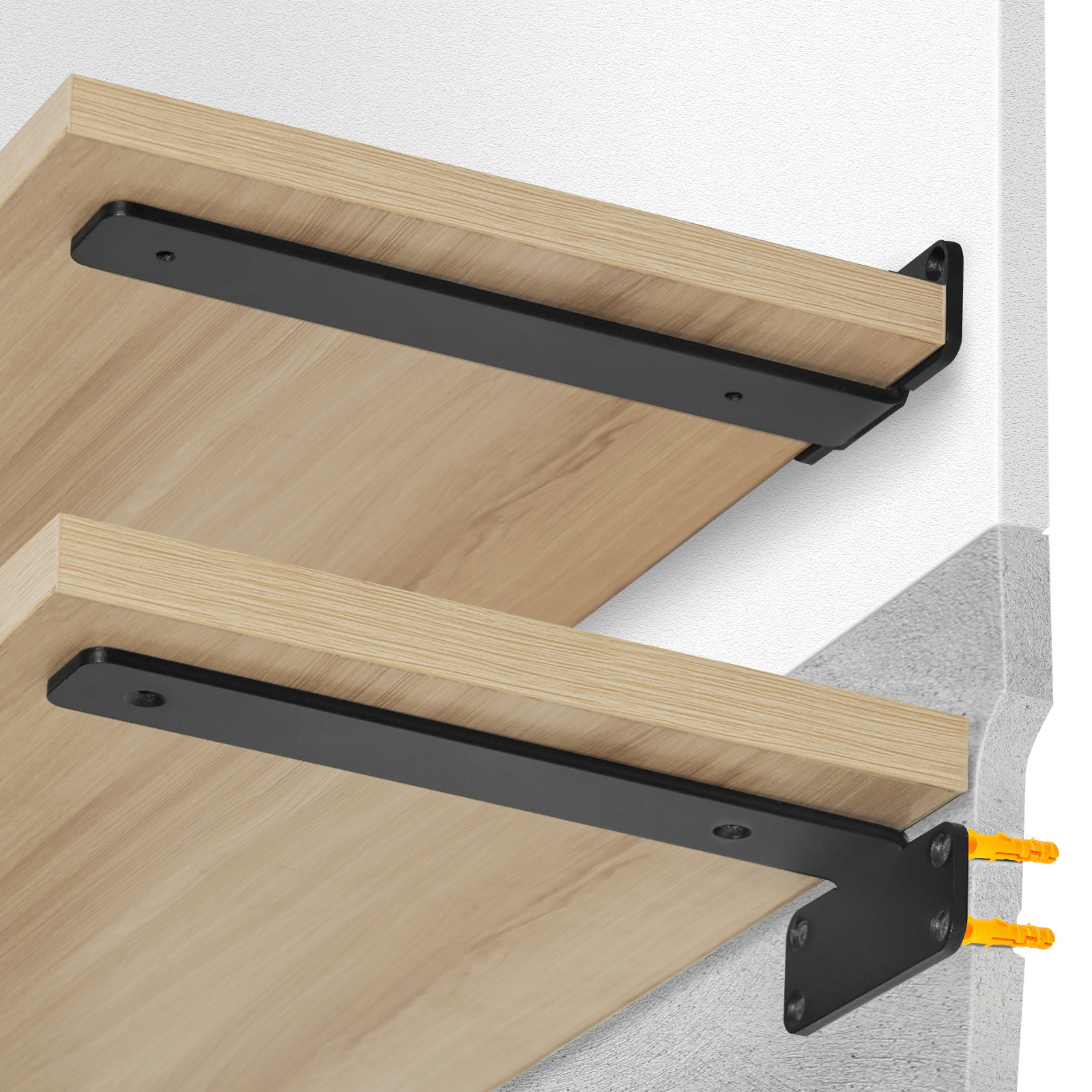 VEVOR Shelf Bracket 12 x 4 x 1.6 in 6 Pcs Heavy Duty Floating Shelf Brackets