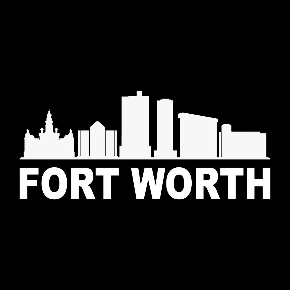 Fort Worth Texas City Skyline Cityscape Decal Sticker White Die Cut Vinyl
