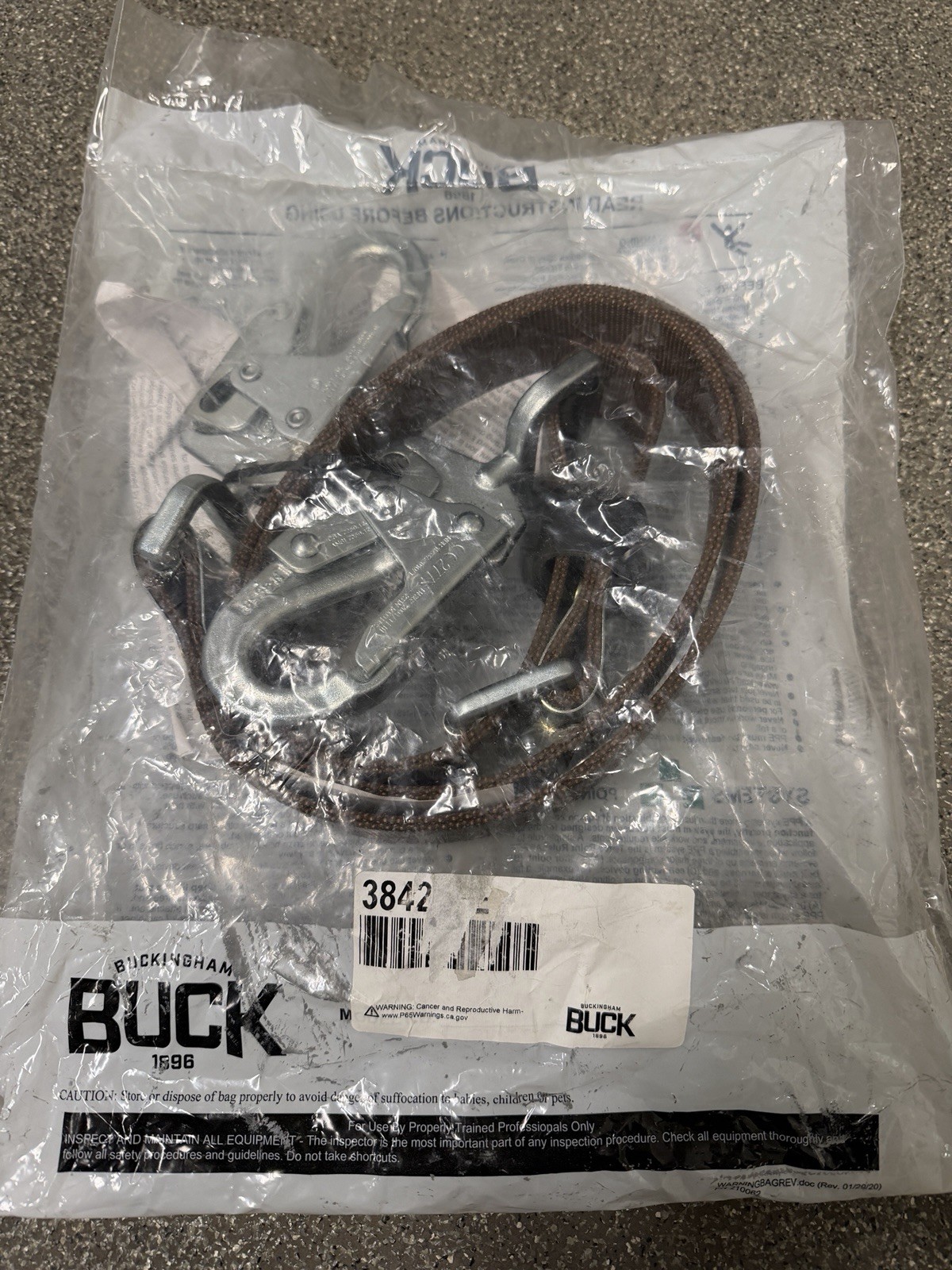 Buckingham Climbing 6-Ply  Positioning Strap w/ Tongue Buckle 5’8″ 384299E, NEW!