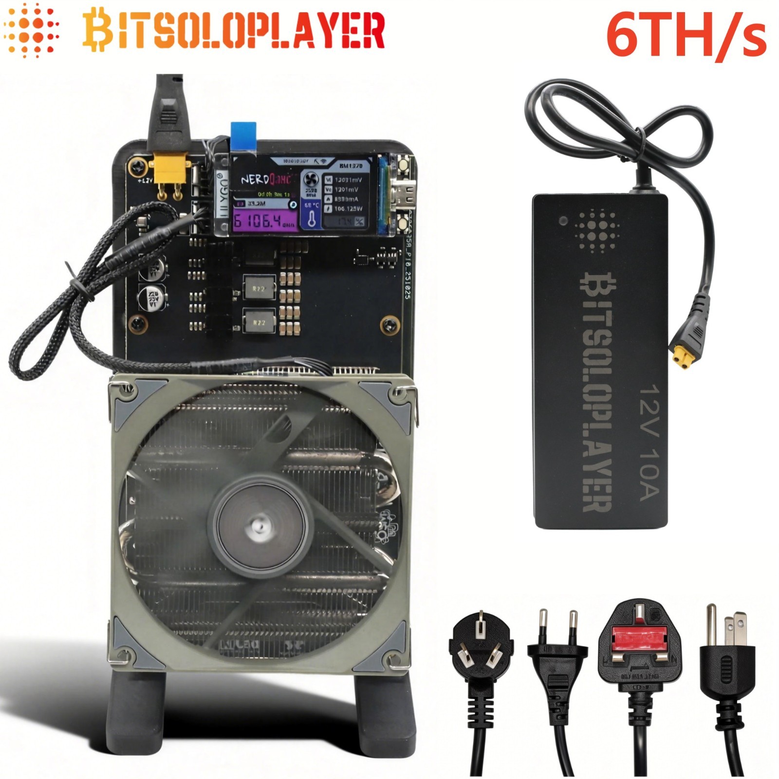 NerdQaxe++ Rev 6.1 Bitcoin SOLO Miner 6TH/s 100W BM1370 Chip SHA-256 2.4G WiFi