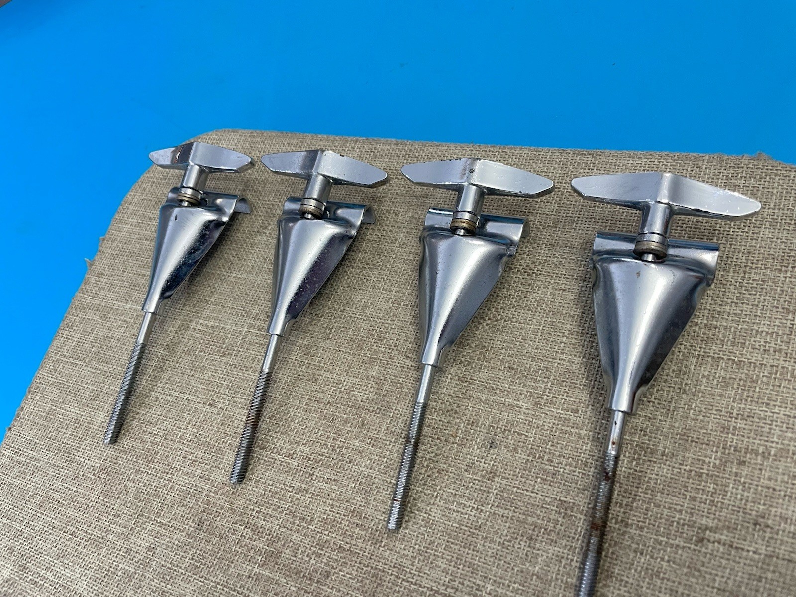 Slingerland 70s Vintage Drum Set Bass Drum T-Rod Set 4 T-Rods with Hoop Claws