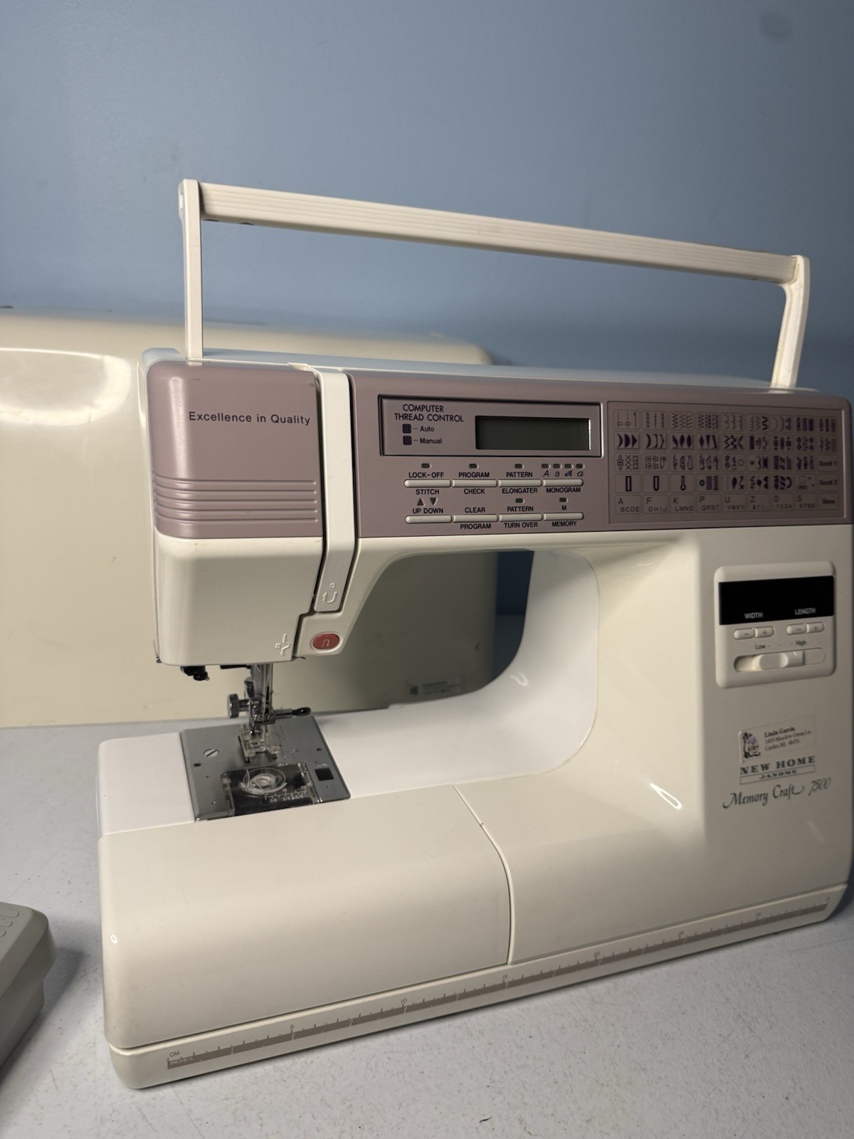 Janome New Home Memory Craft 7500 Sewing Machine Tested Working Nice Condition