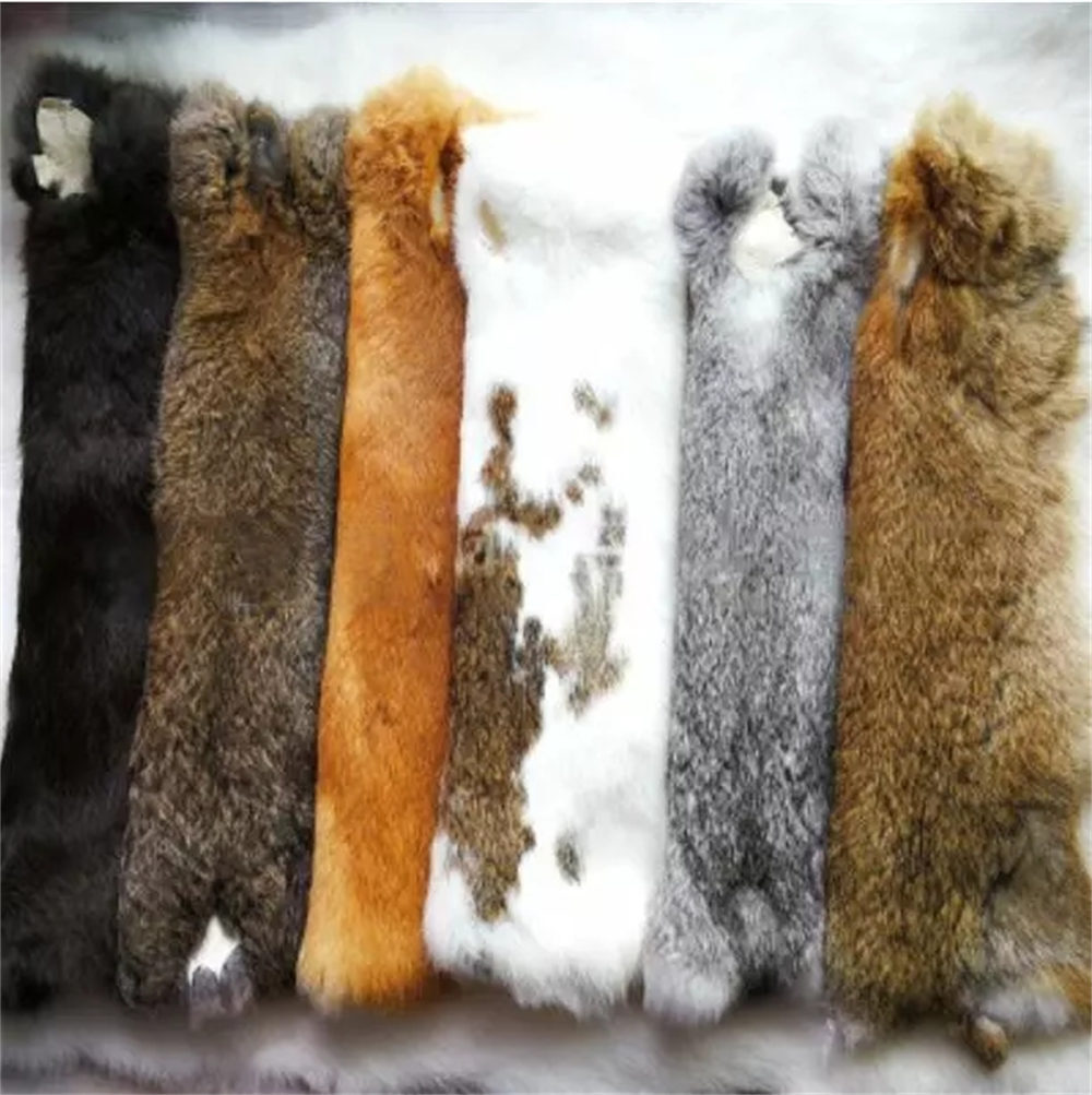 1-10Pcs Genuine Natural Rabbit Fur Skin Leather Hides Craft Pelt Clothing #JP