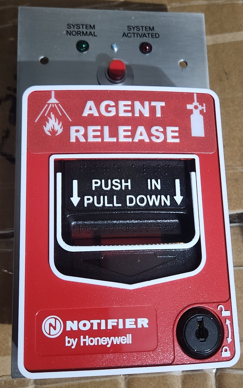 Notifier NBG-12LRA Agent Releasing Pull Station with Agent Release Abort Switch