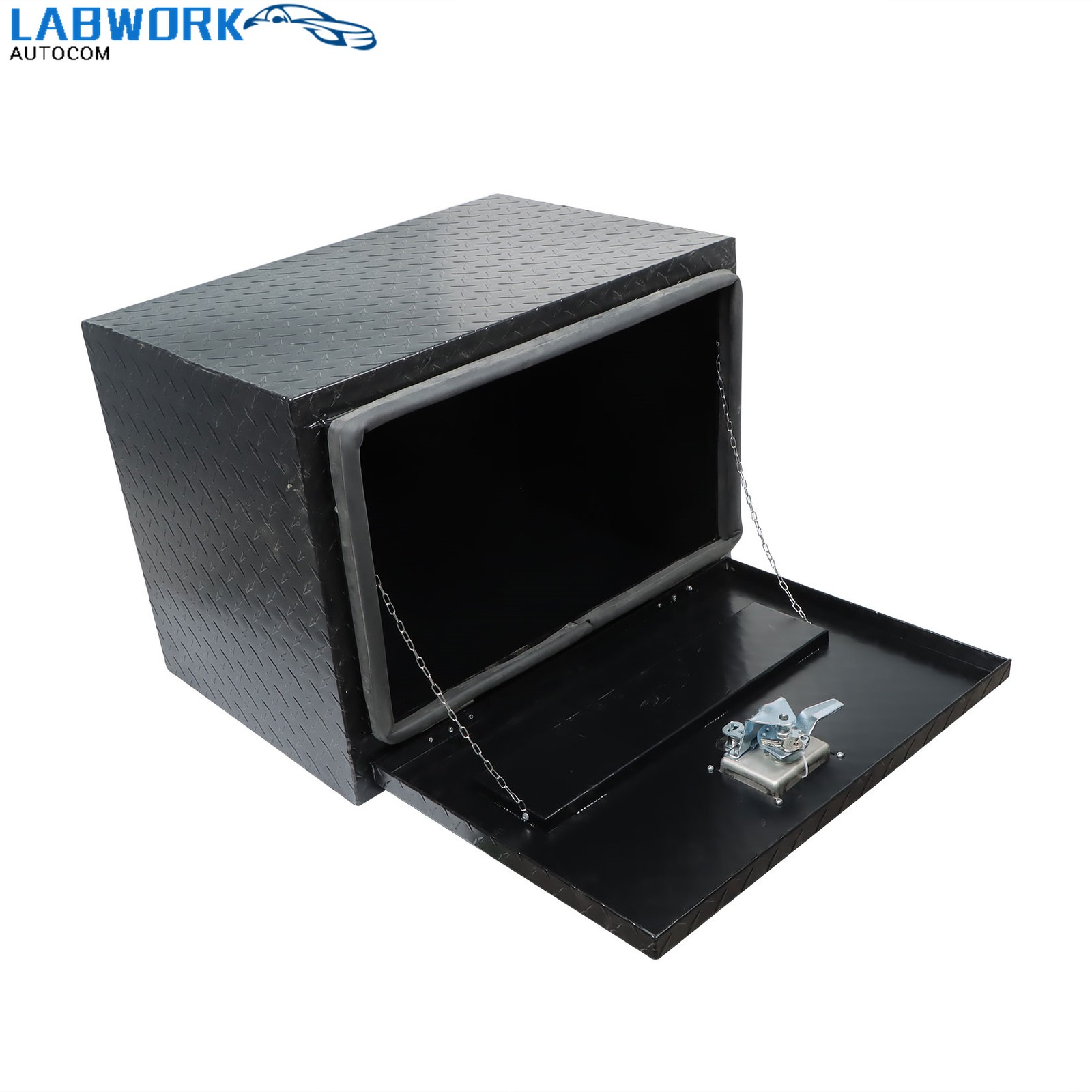 Black 24"X18"X17" Aluminum Under body Bed Trailer RV Truck Storage Tool Box