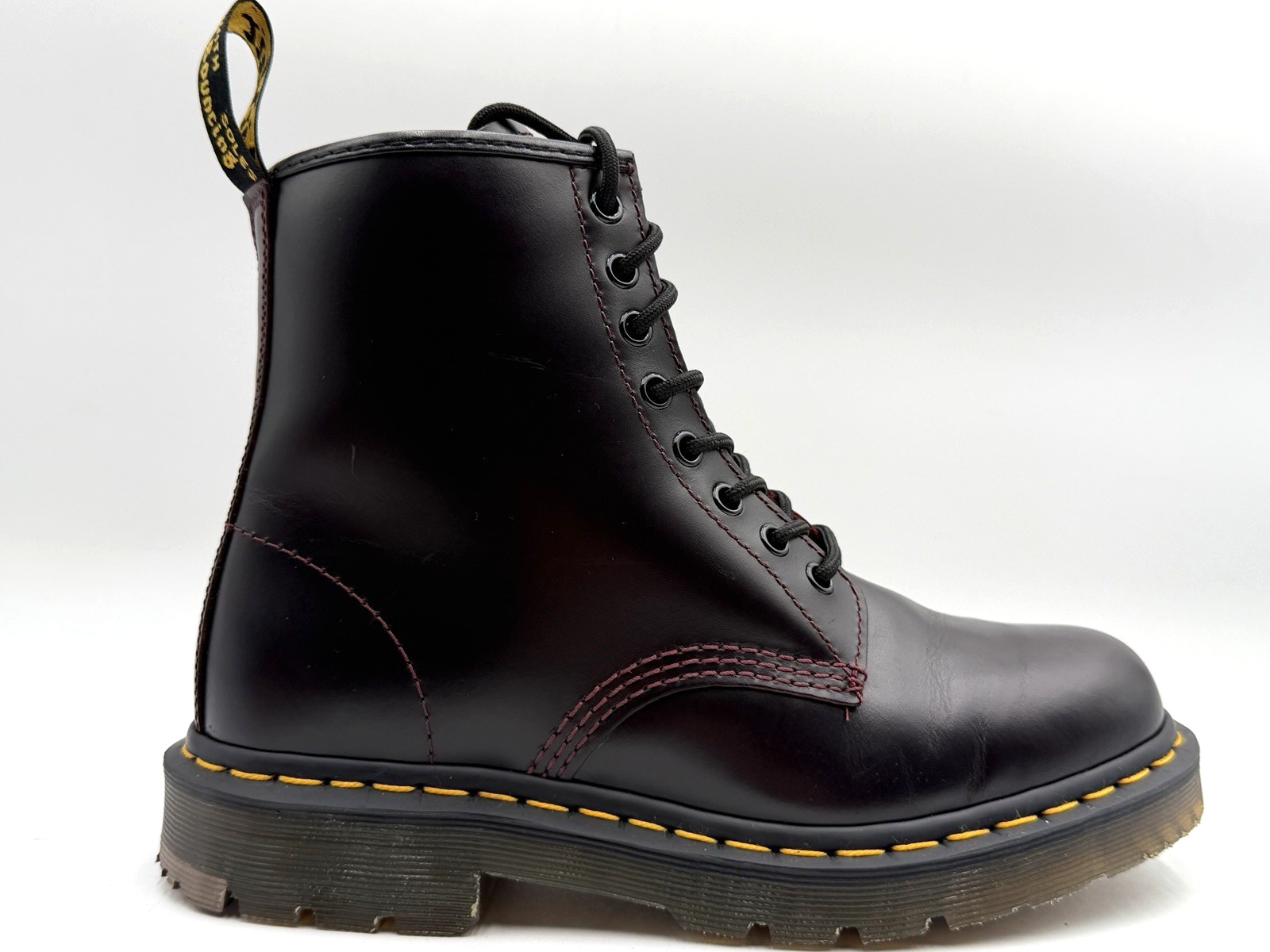 SEMI-NEW Dr. Martens 1460 SR Smooth Lace Up Boots Men's Dark Burgundy SZ 8
