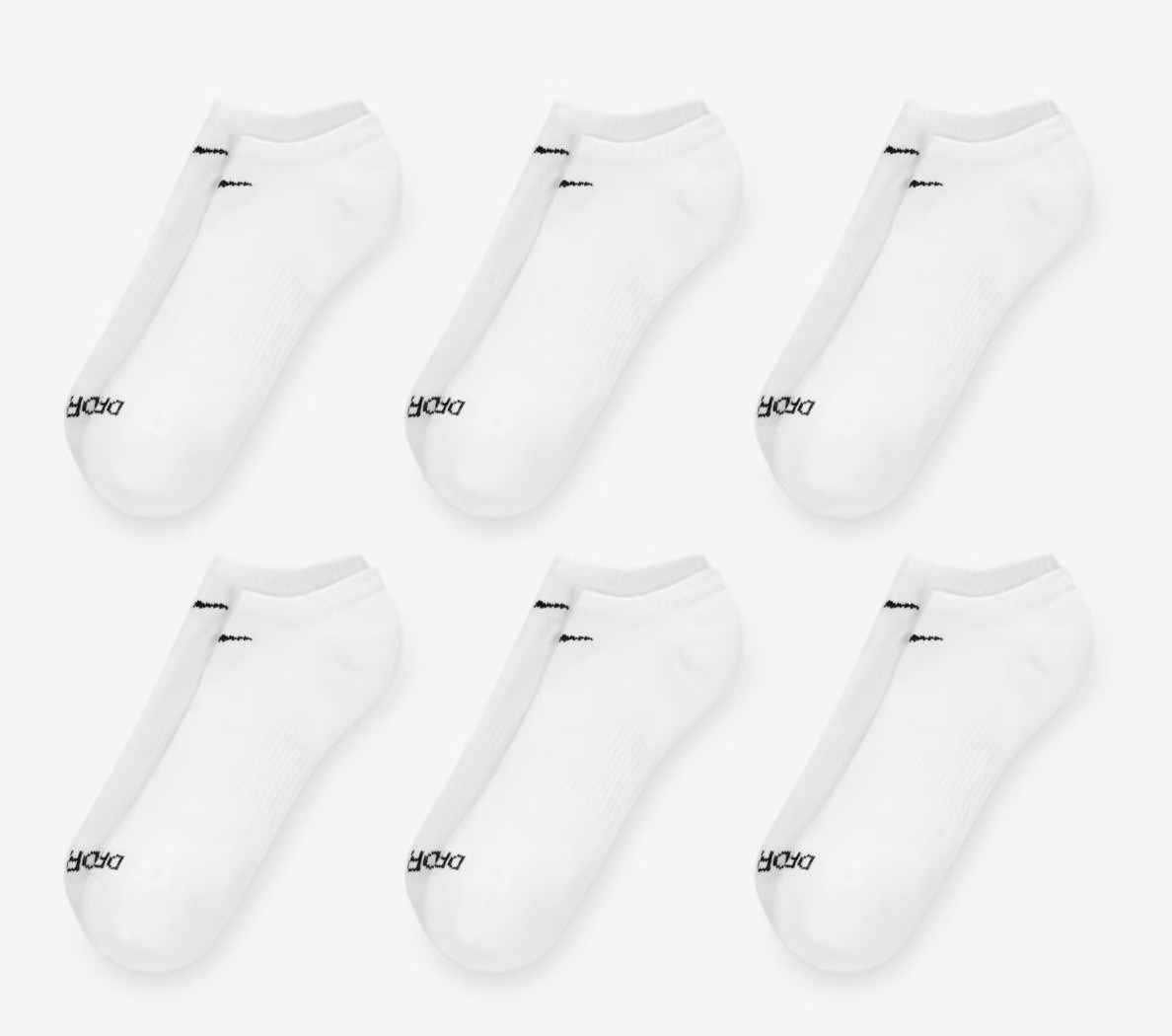 Men's Nike 6-pack Everyday Cushioned No Show Training Socks Size 8-12