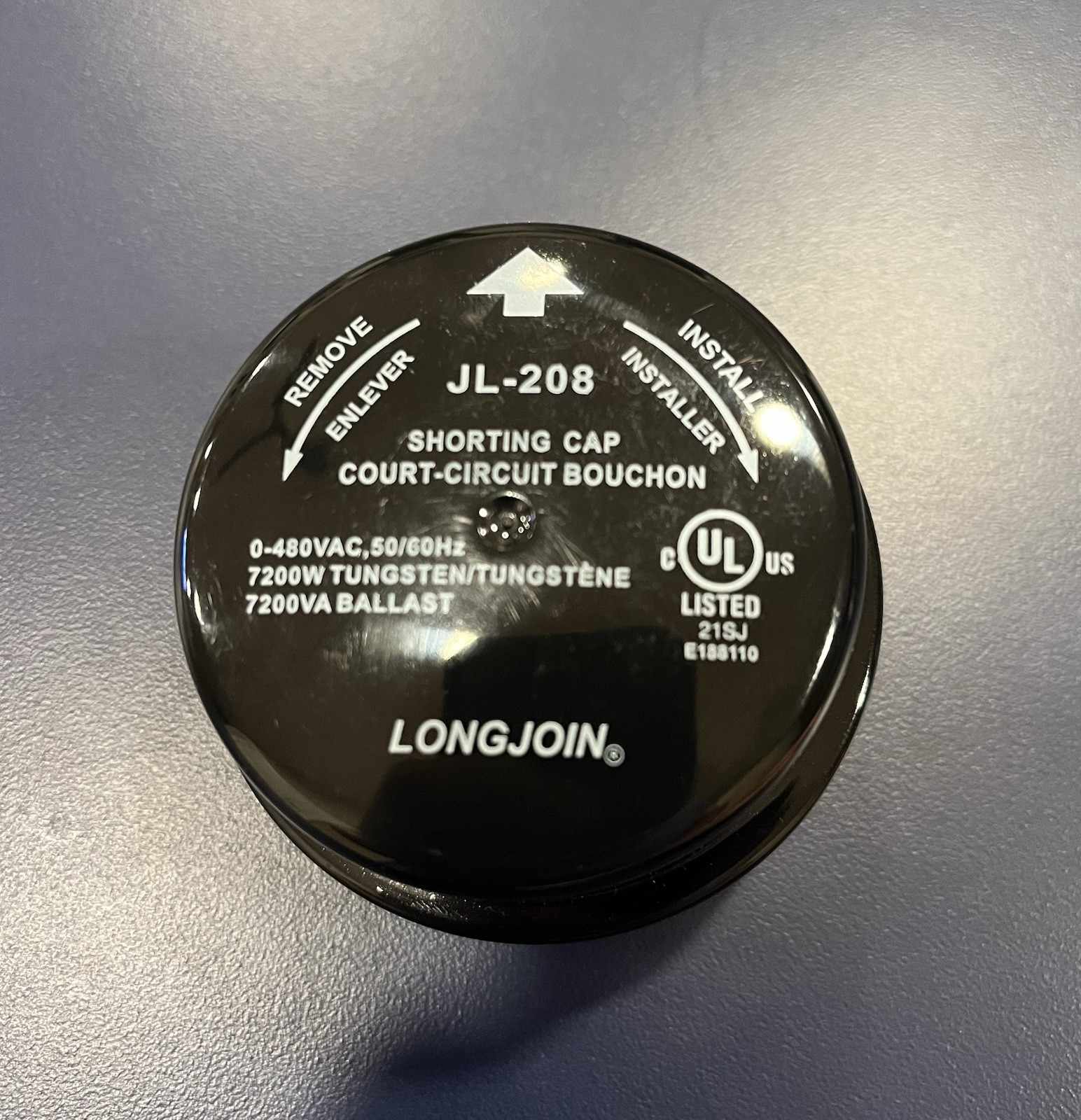 LONGJOIN JL-208 Shorting Cap 3-Pin Twist-Lock 0-480VAC, 50/60HZ