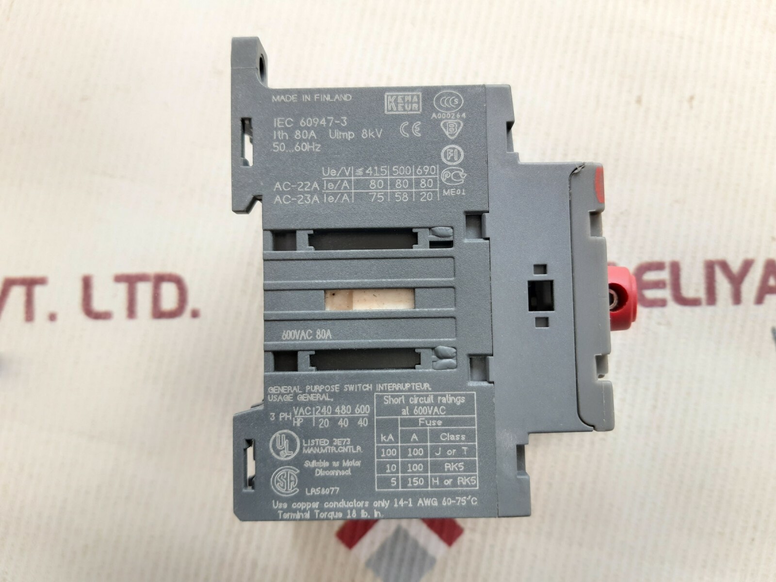 Abb ot63e3 load break switch 1sca022352r7090