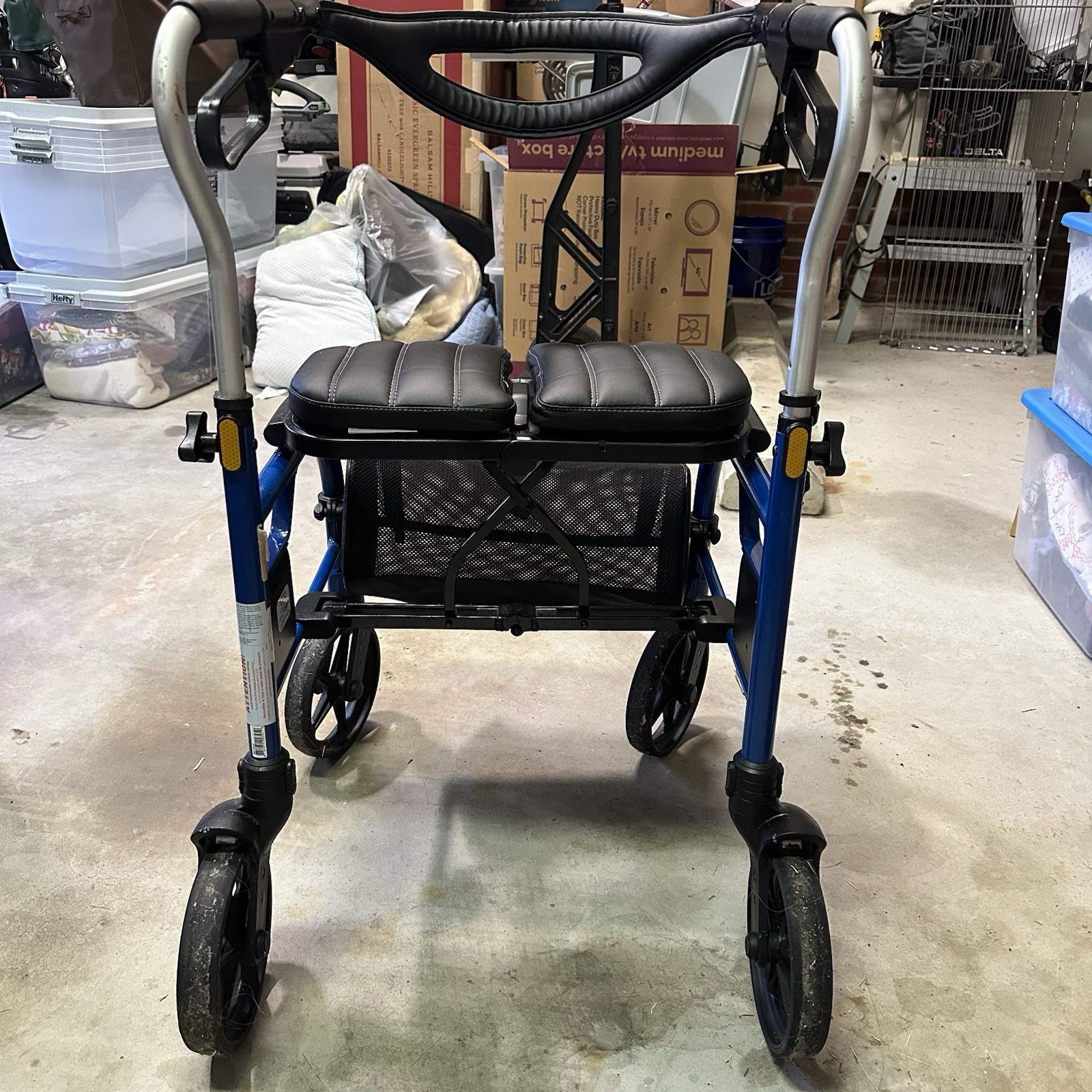 Evolution Trillium Lightweight Rollator Walker with Seat & Storage – Blue