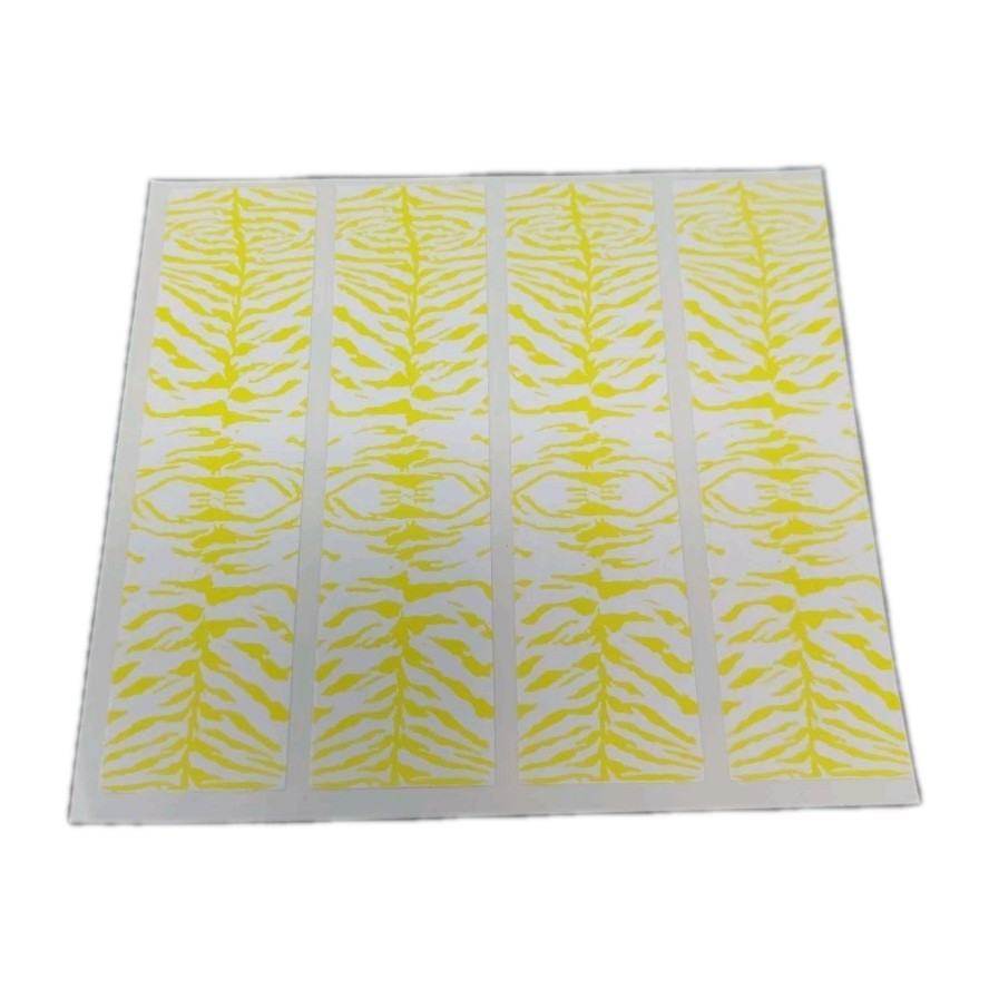 12 Pack 4" Arrow Wraps: Neon Yellow & White Tiger Stripe: Vinyl Stickers