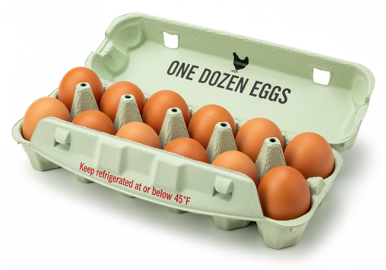 Little Giant Egg Cartons Solid Top 100% Recycled Paper Stackable, Single Carton