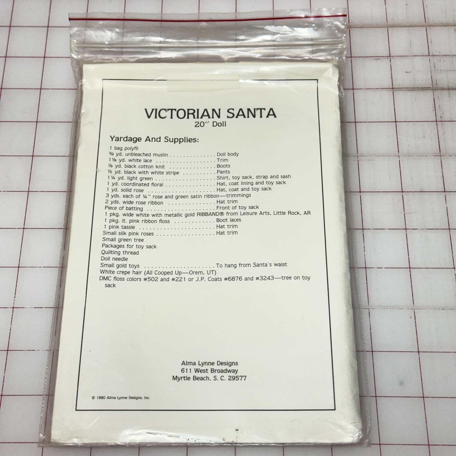 20" Doll Alma Lynne's Pattern Victorian Santa Soft Doll