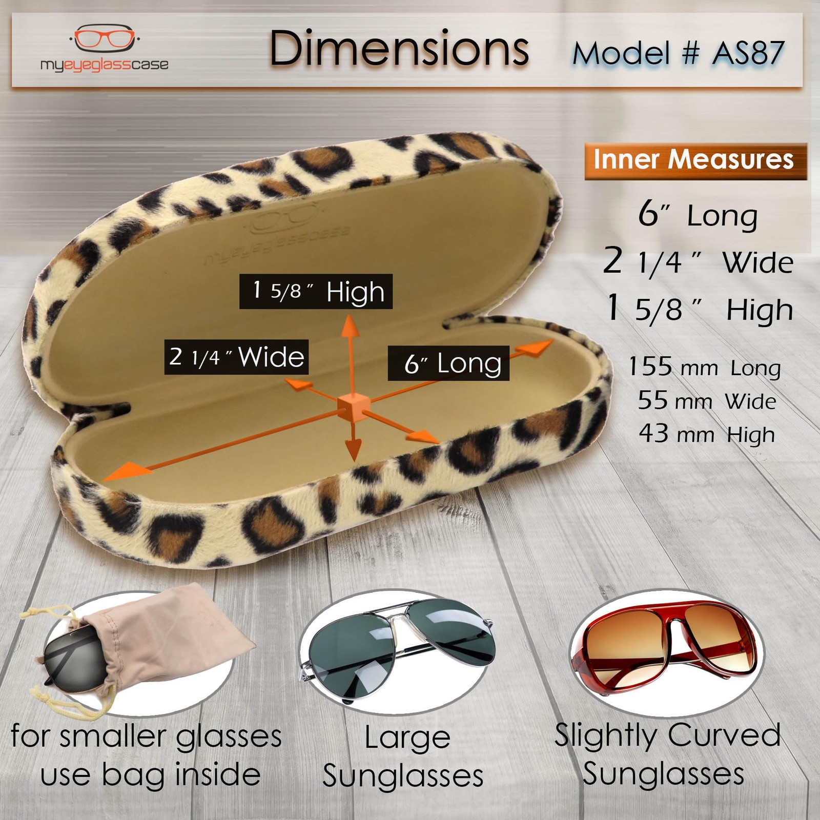 - Premium Leopard Animal Print Hard Shell Sunglass Case with Microfiber Pouch...
