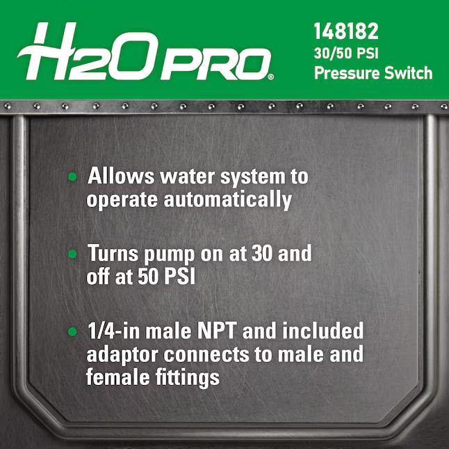 H2OPRO 30/50 PSI Polyethylene Pressure switch 148182