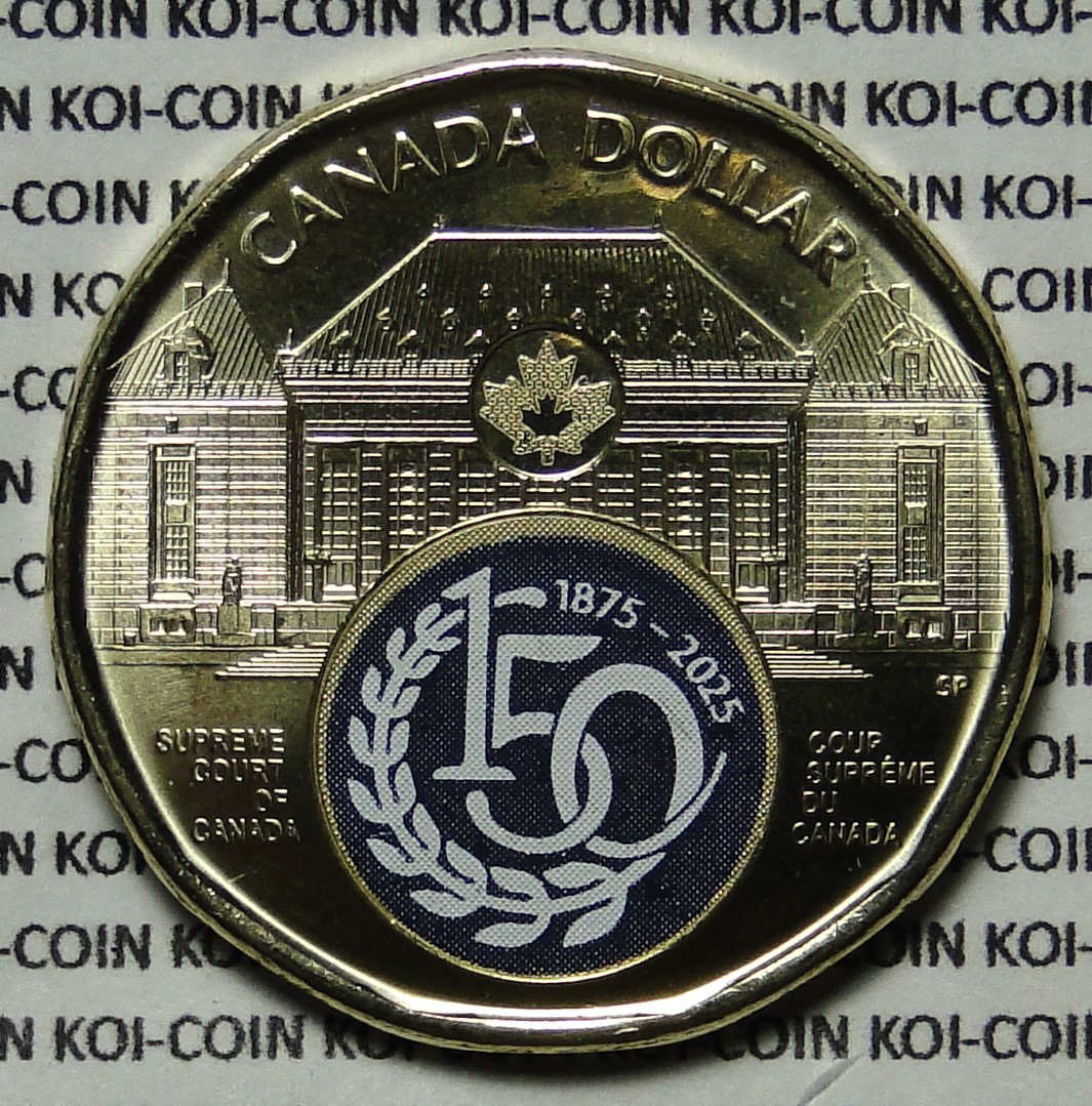BU UNC 2025 Canada Supreme Court colored $1 dollar coin from mint roll