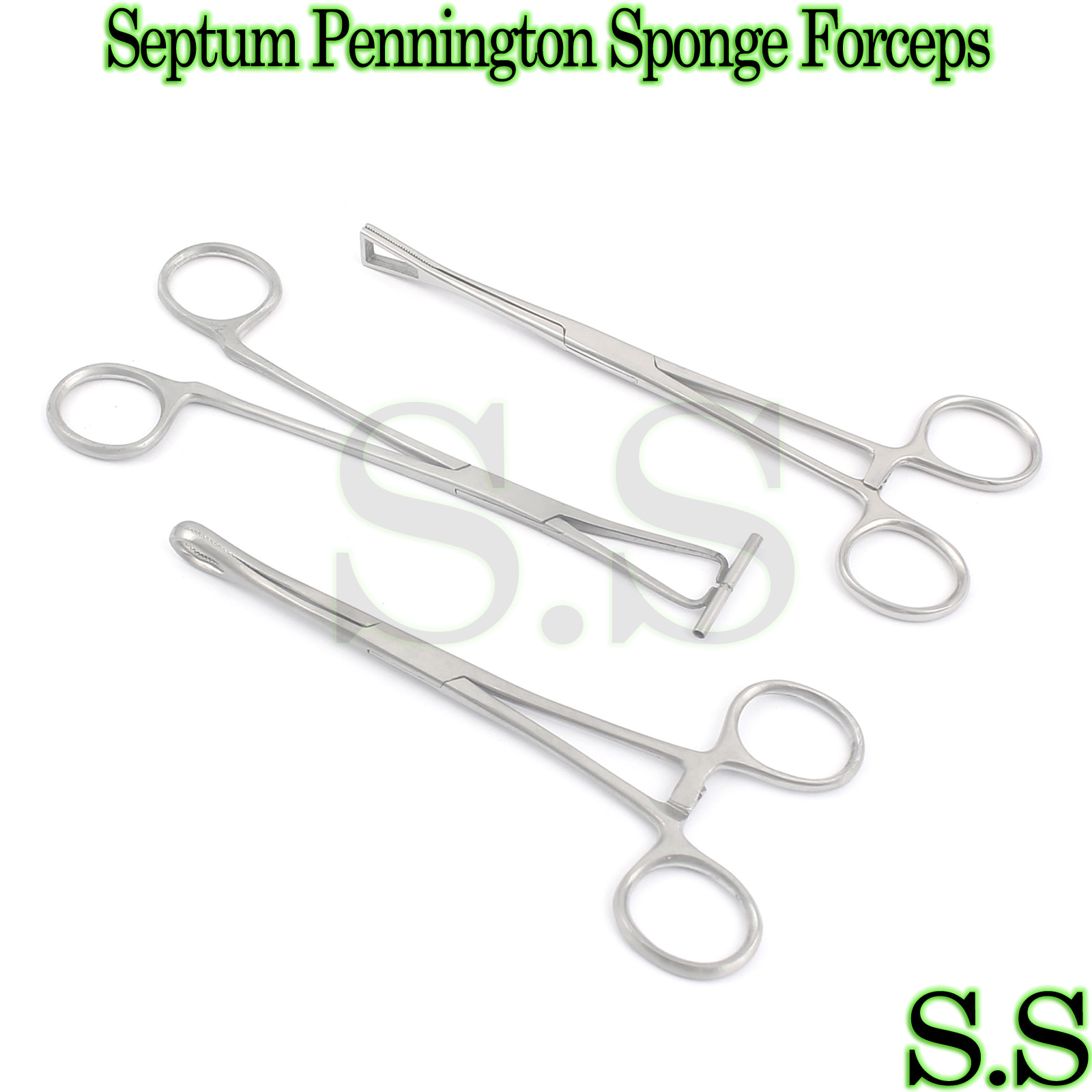 3 Pieces Septum Pennington Sponge Forceps WithOut Cut Surgical Tool
