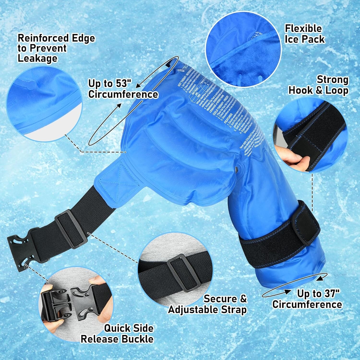 Shoulder Ice Pack Wrap, Larger Rotator Cuff Cold Therapy Support Brace for Shoul