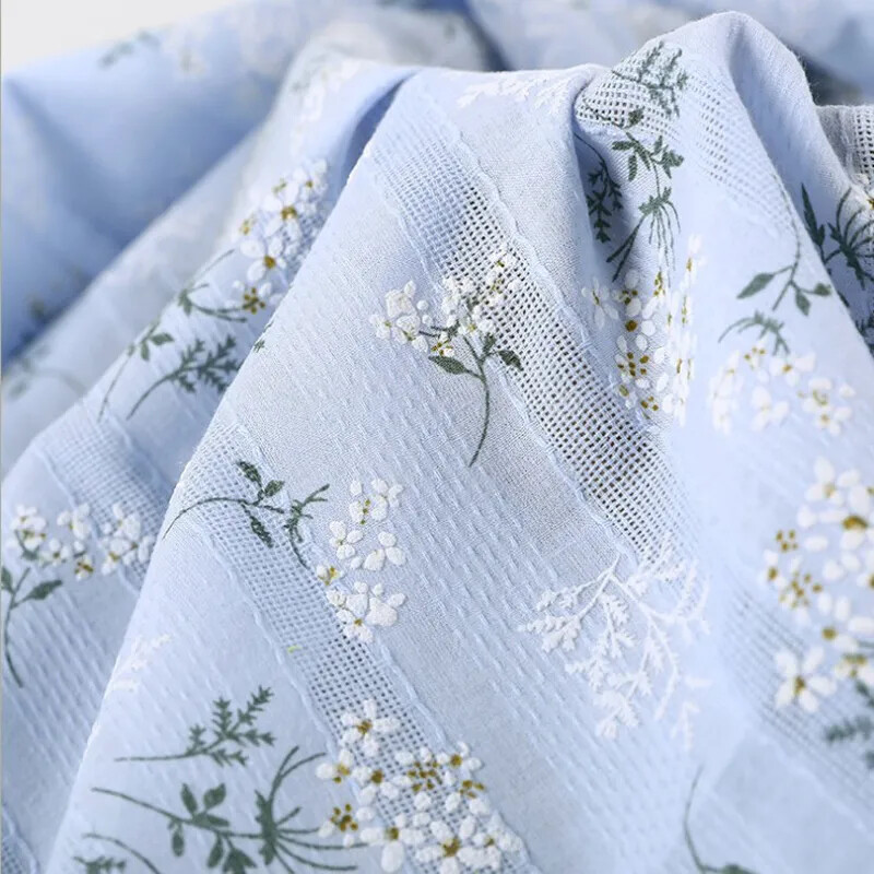 55'' Wide Yard Elegant Floral Lace Jacquard Print Cotton Fabric For Shirt Craft
