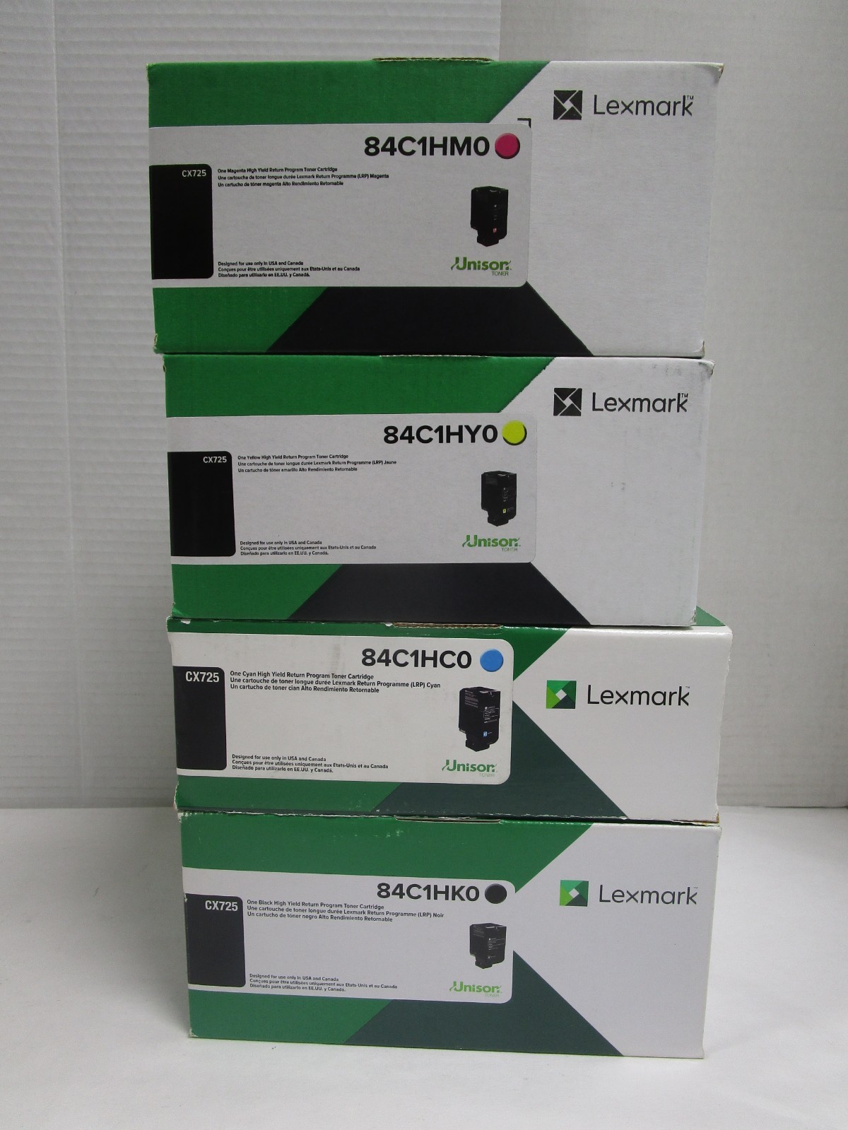 LEXMARK 84C1H COLOR LOT SET OF 4 84C1HMO 84C1HY0 84C1HC0 84C1HK0 NEW SEE PHOTO