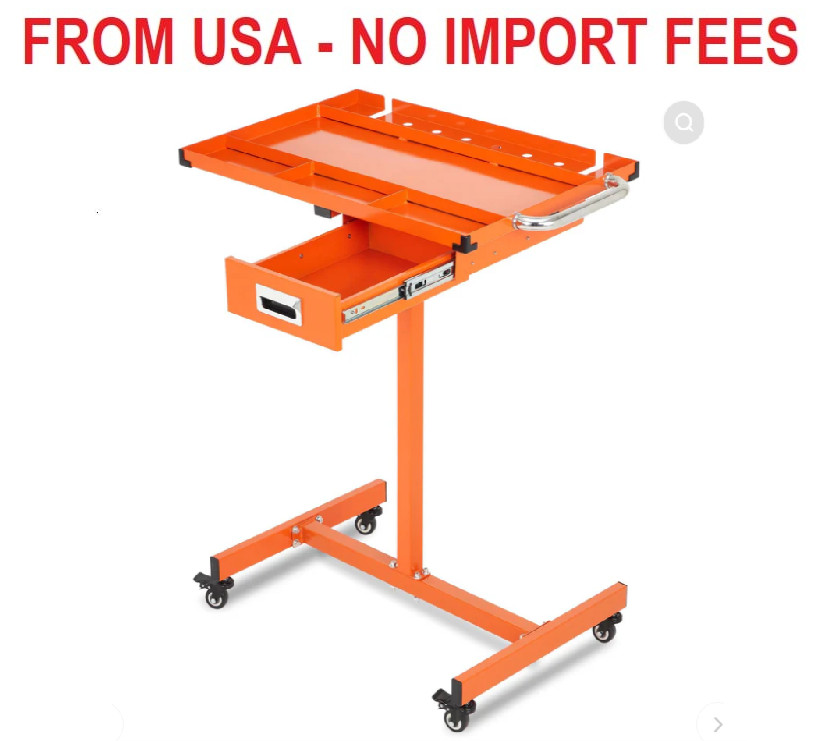 Garvee Heavy Duty Rolling Work Table, Adjustable Height Mobile Workbench, 35-45