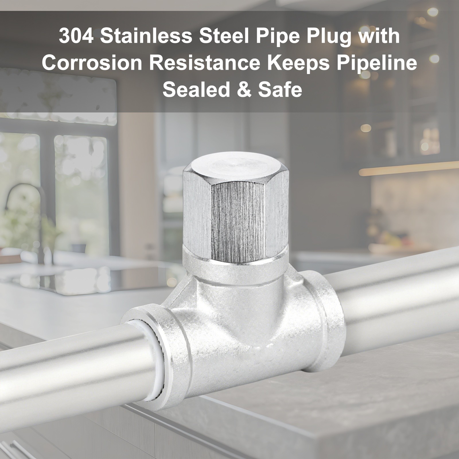 2-Pack Hex End Cap, 1/8 Inch PT Female Thread Pipe Fitting