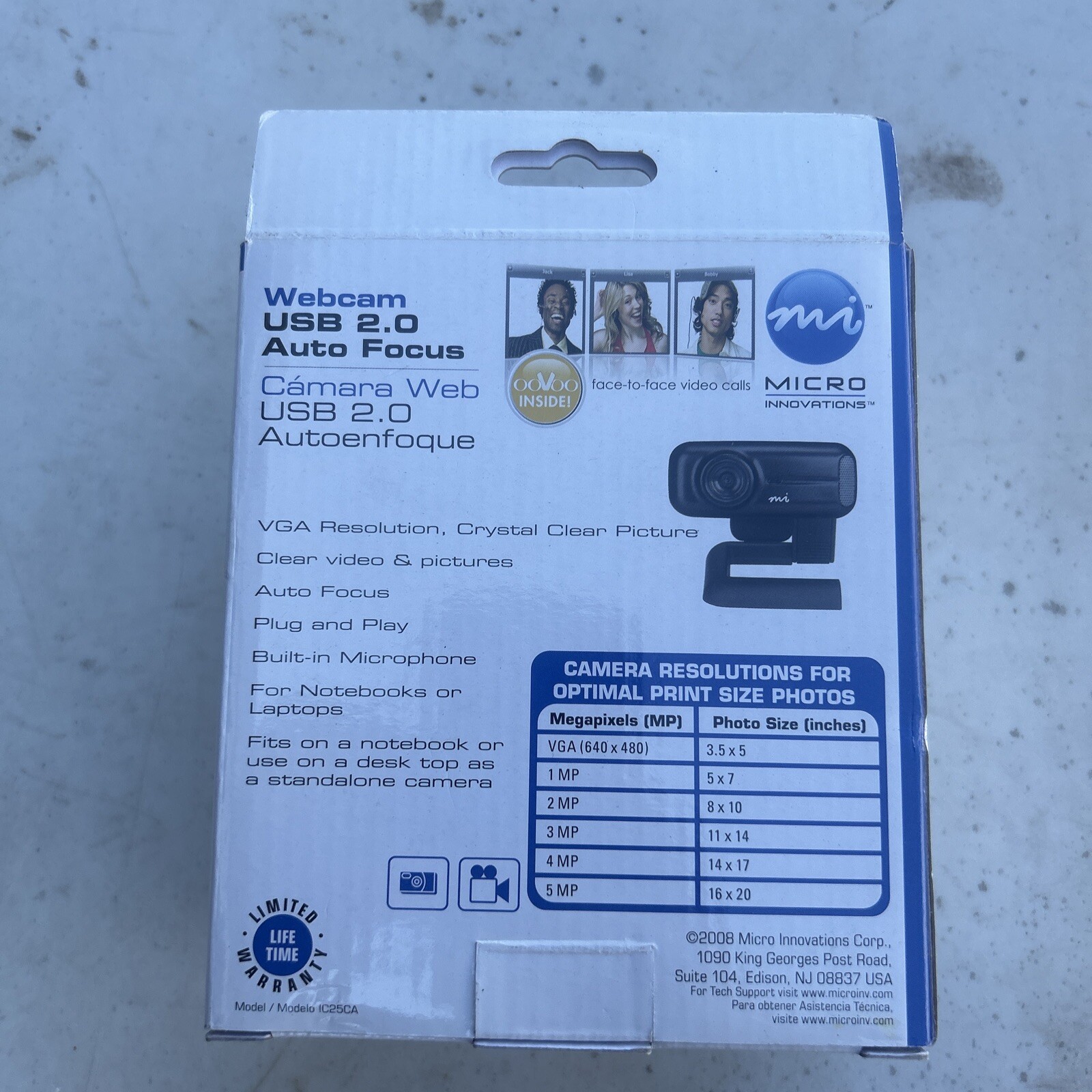 Micro Innovations Webcam U.S.B 2.0 Auto Focus Built In Microphone