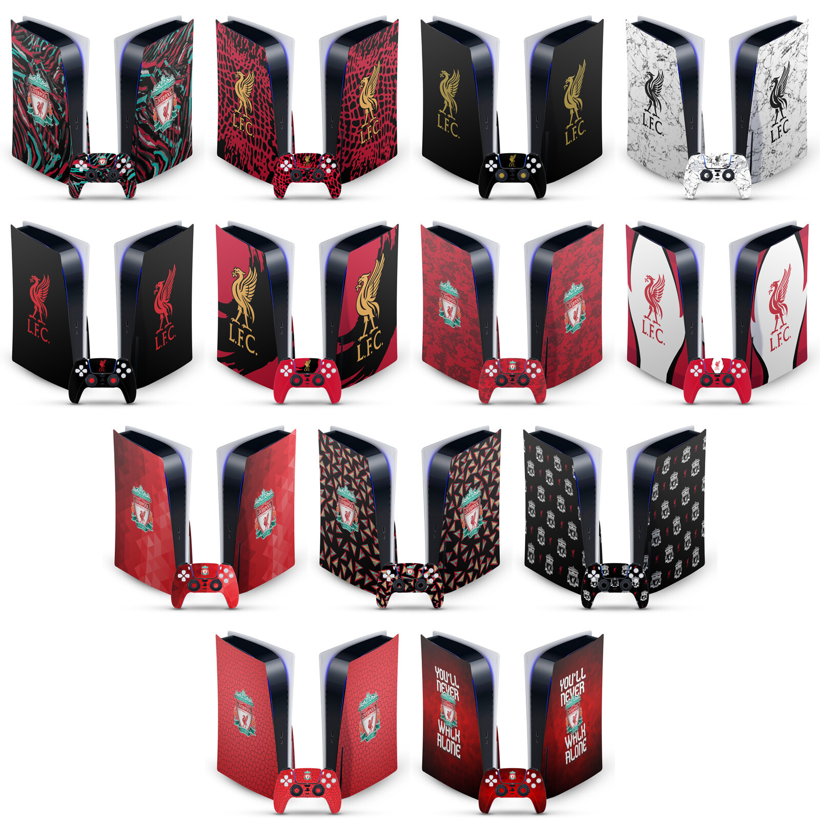 OFFICIAL LIVERPOOL FOOTBALL CLUB ART VINYL SKIN FOR SONY PS5 DISC EDITION BUNDLE