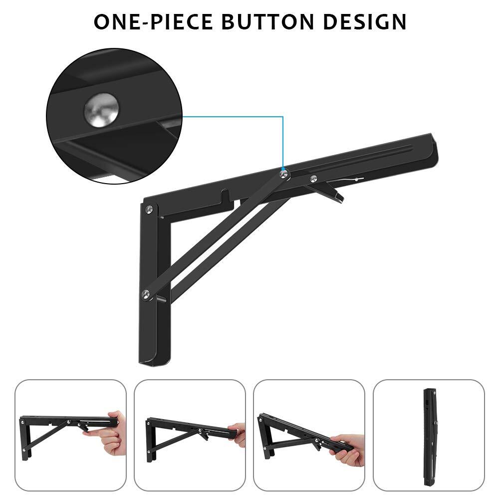 Folding Shelf Brackets 2 Pack,Heavy Duty Triangle Shelf Bracket for Bench Tab...