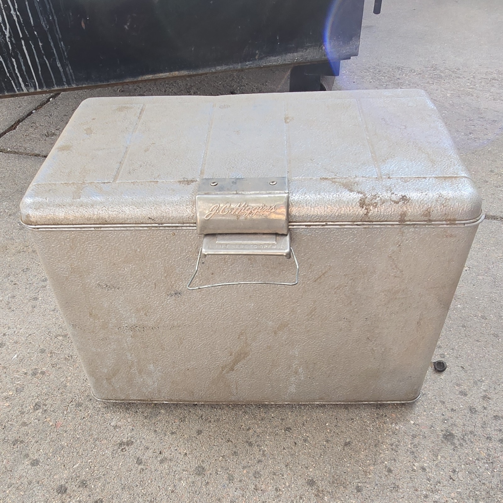 J.C. Higgins Vintage Silver Steel Ice Chest Cooler Retro Style