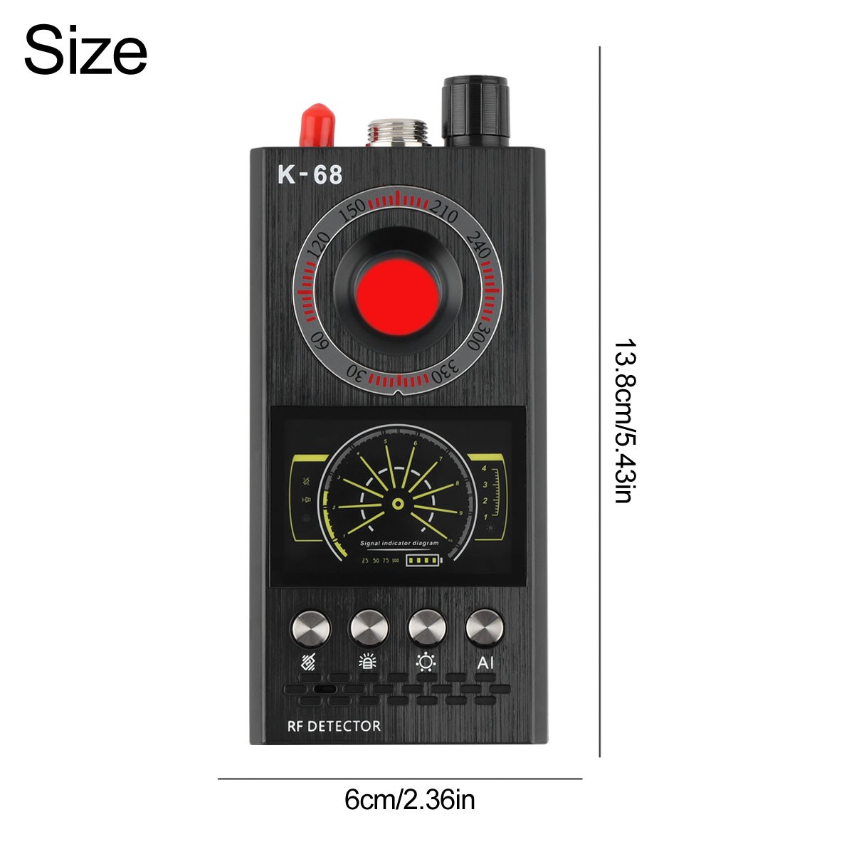 K68 Anti Spy Scanner Detector RF Camera GSM Audio Bug Finder Signal Tracker New
