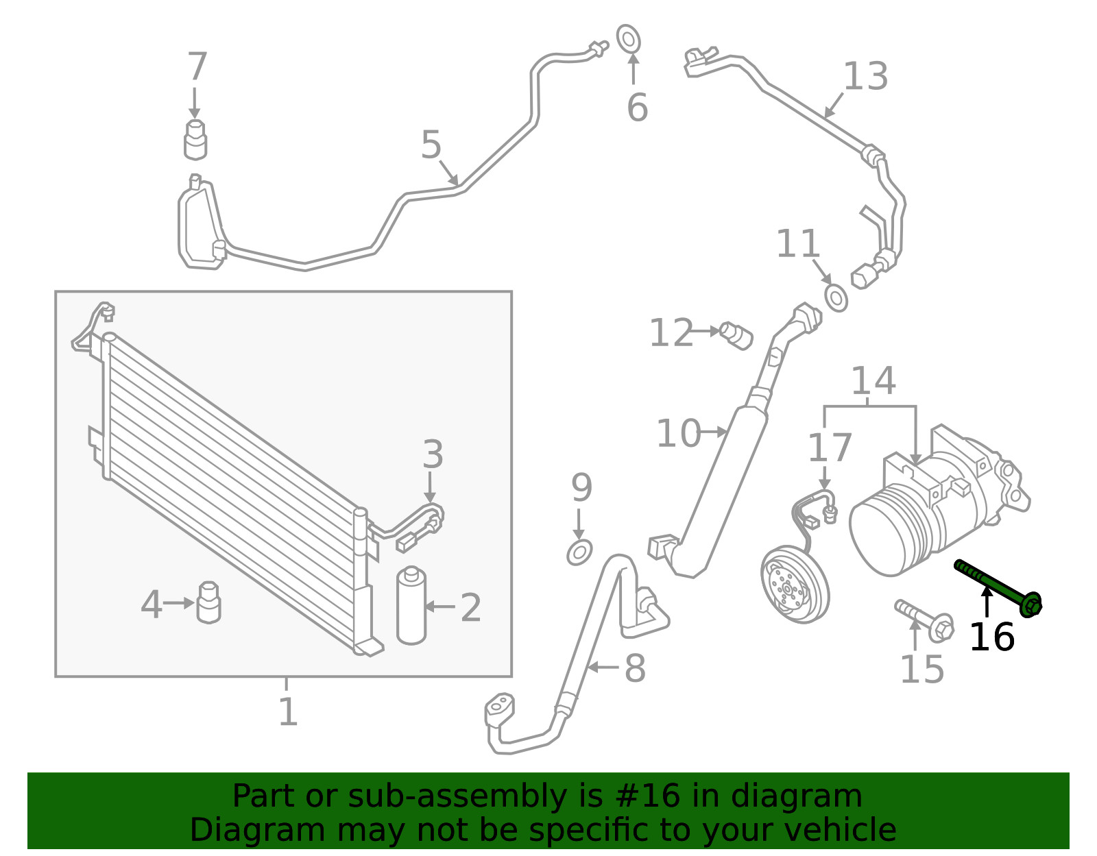 Genuine Nissan Compressor Assembly Mount Bolt 11916-4W01D