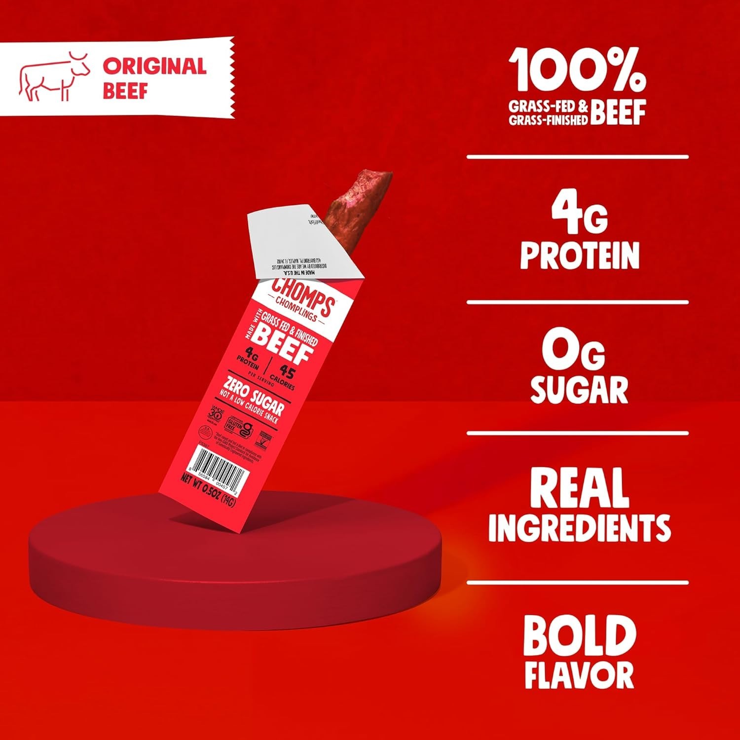 Guilt-Free Snacking: 24-Pack Grass-Fed Beef Jerky Sticks 0.5oz
