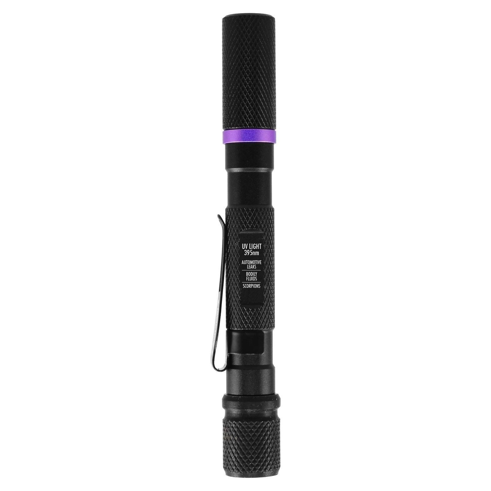 Police Security Bite Guard Tail Cap UV Flashlight With 2AAA Batteries - 98343