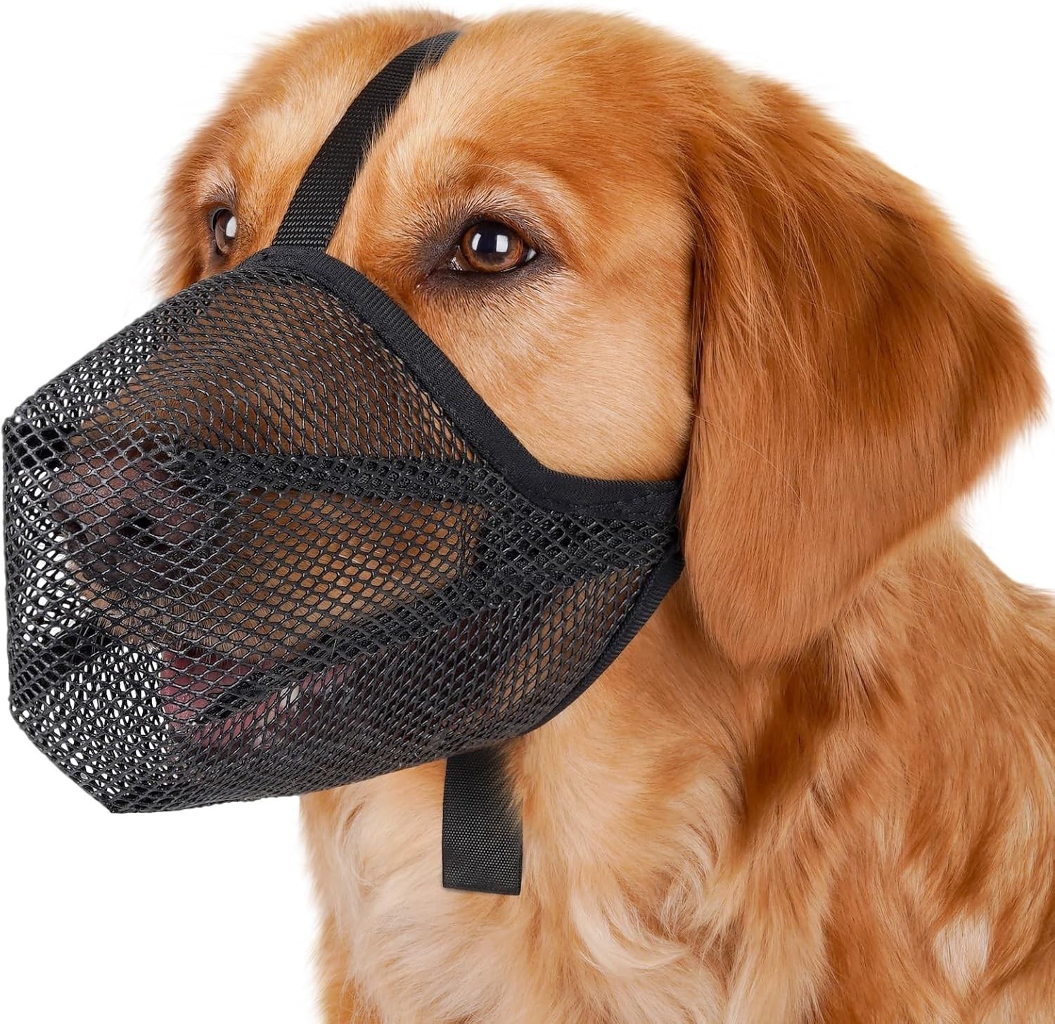 Mayerzon Dog Muzzle, Soft Mesh Muzzle for L [Snout Cir: 11"-12¼"], Black