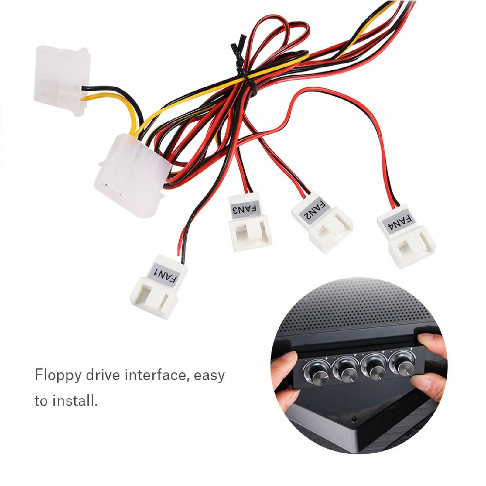 Fan Speed Controller 3.5" LCD Touch Screen Front Panel 4 Way Pc Temperature