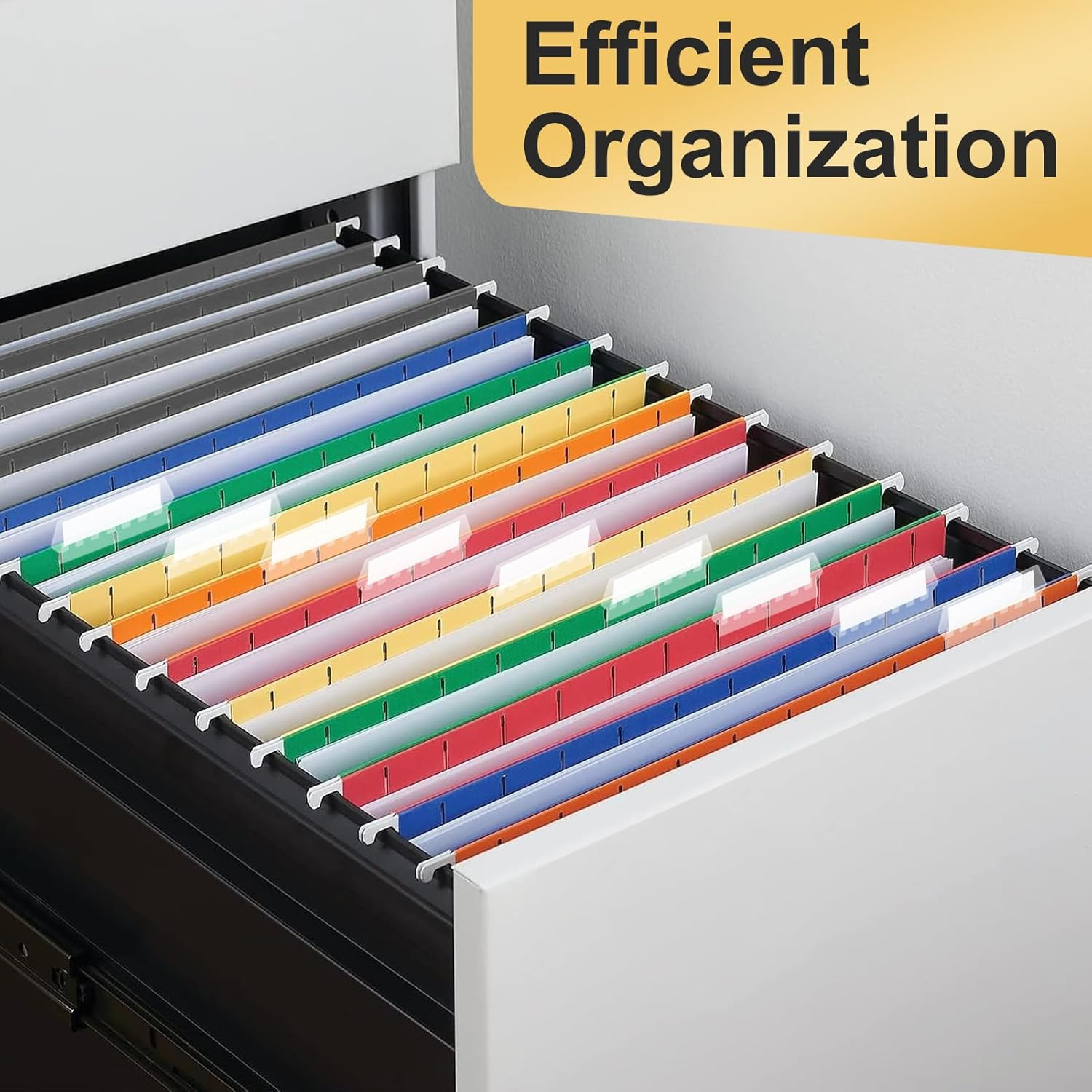 Hanging File Folders, 50 Pack Letter Size Hanging File Folders with 1/5-Cut Tabs