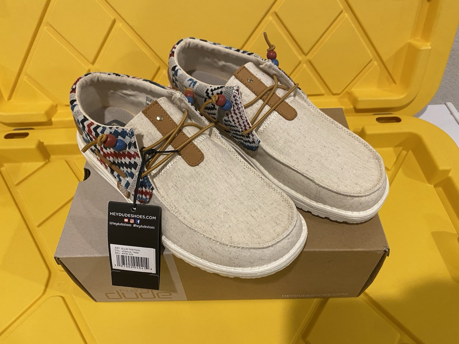 New In Box Hey Dude Women's Ellie Festival Joshua Tree Shoes Size 6