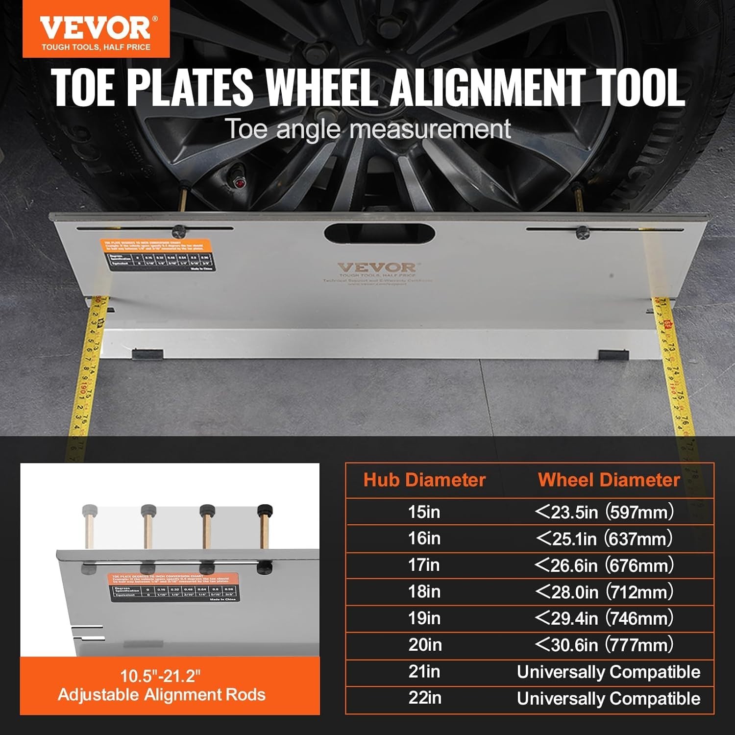 2-Pack Alignment Tool Toe Plates, Stainless Steel Toe Angle Measurement Tool ...