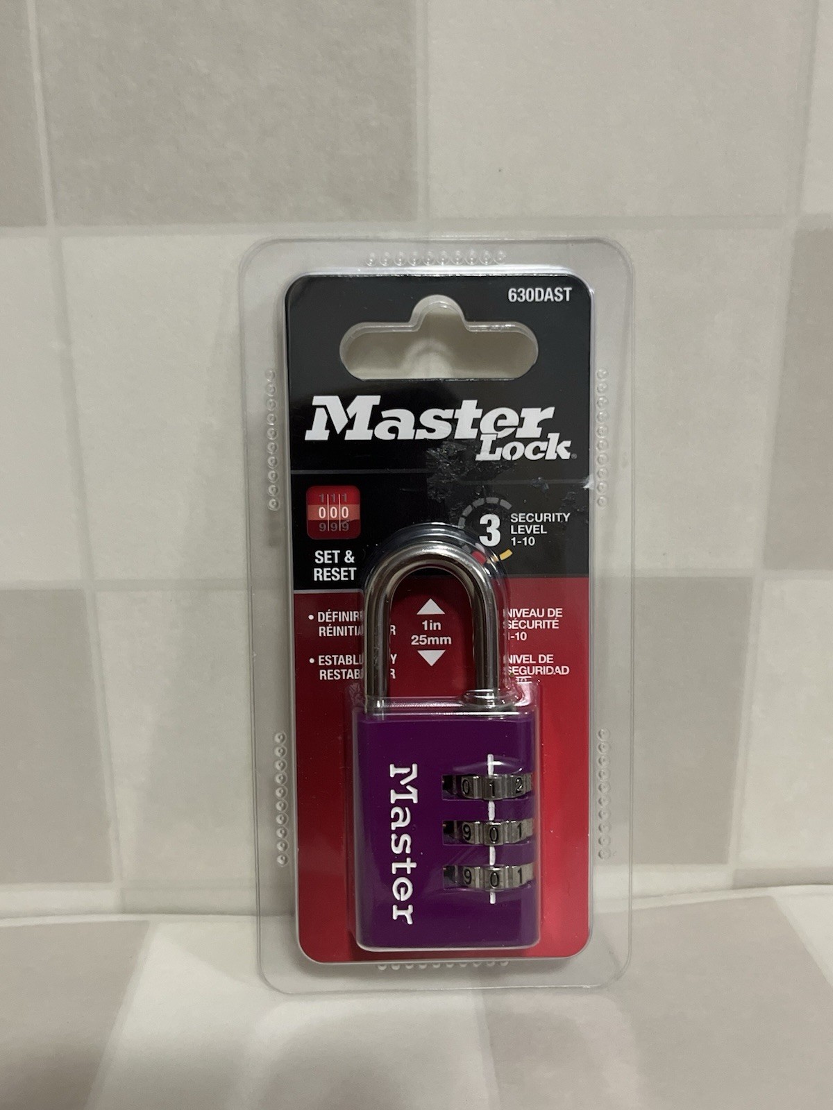 Master Lock 630DAST Set-Your-Own 3-Dial Combination Padlock: Compact Keyless NEW