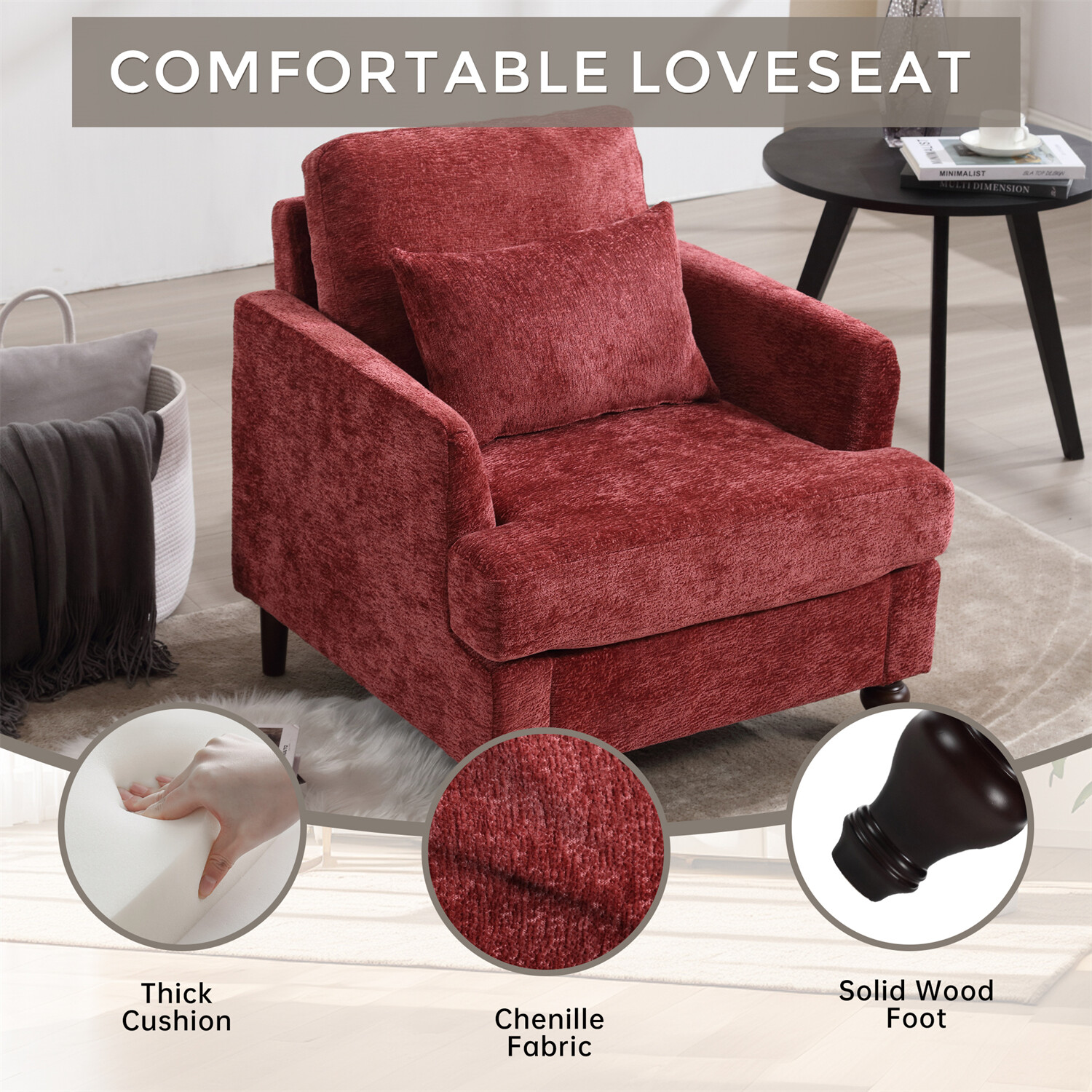 Modern Accent Chair Single Sofa Upholstered Armchair Lounge Chair Club Chair