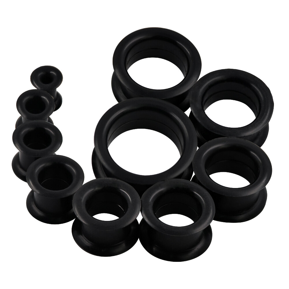 Pair Thick Silicone Ear Plugs Tunnels Gauges Flexible Ear Earlets 6mm-25mm
