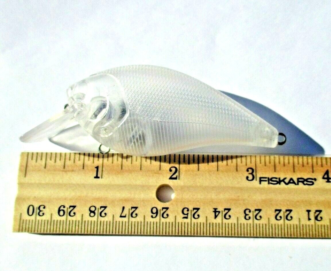 1 CLEAR SQUARE BILL 3.5" CrankBait Bass Fishing Lures Rattles UNFINISHED Baits