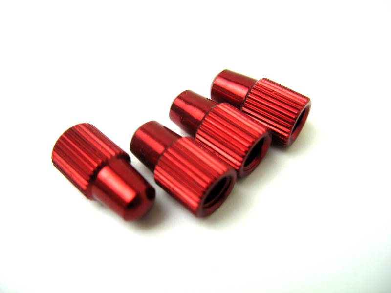 NEW BICYCLE BIKE ALUMINUM WHEEL TIRE PRESTA FRENCH VALVE CAPS ANODIZED RED