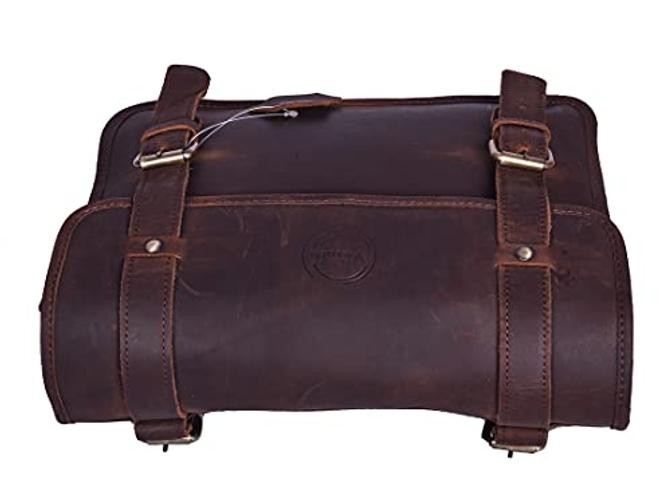 Leather Motorcycle Handlebar Bag ,Leather Motorcycle Fork Bag, Motorcycle Tool